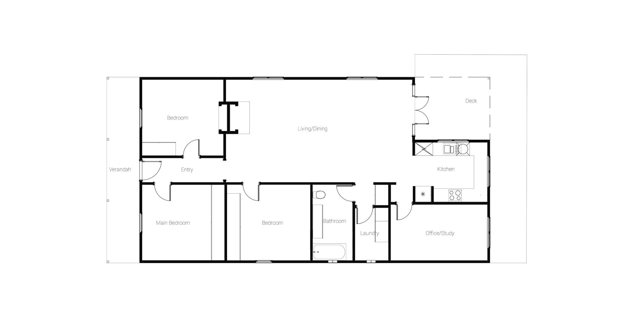 Existing floor plan of the Williamstown heritage home