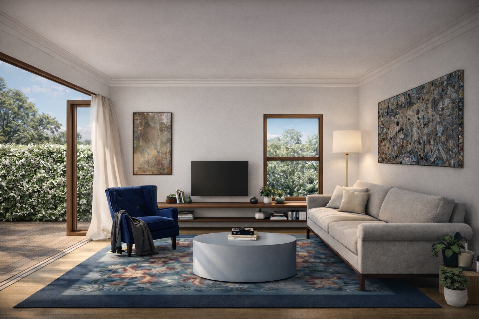 A generous bifold door opens the new living area onto the rear deck
