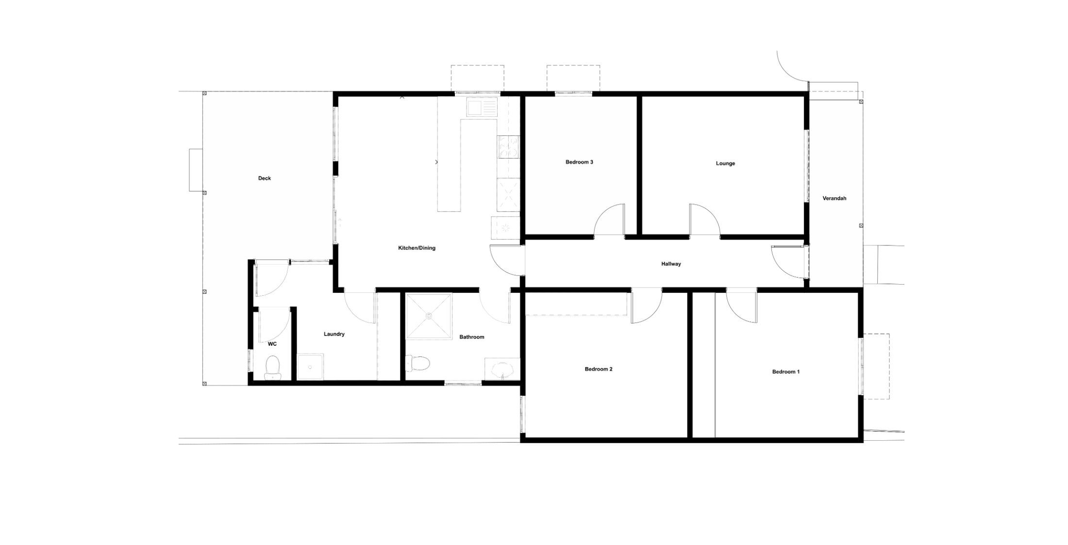 Existing floor plan of the Newport heritage home
